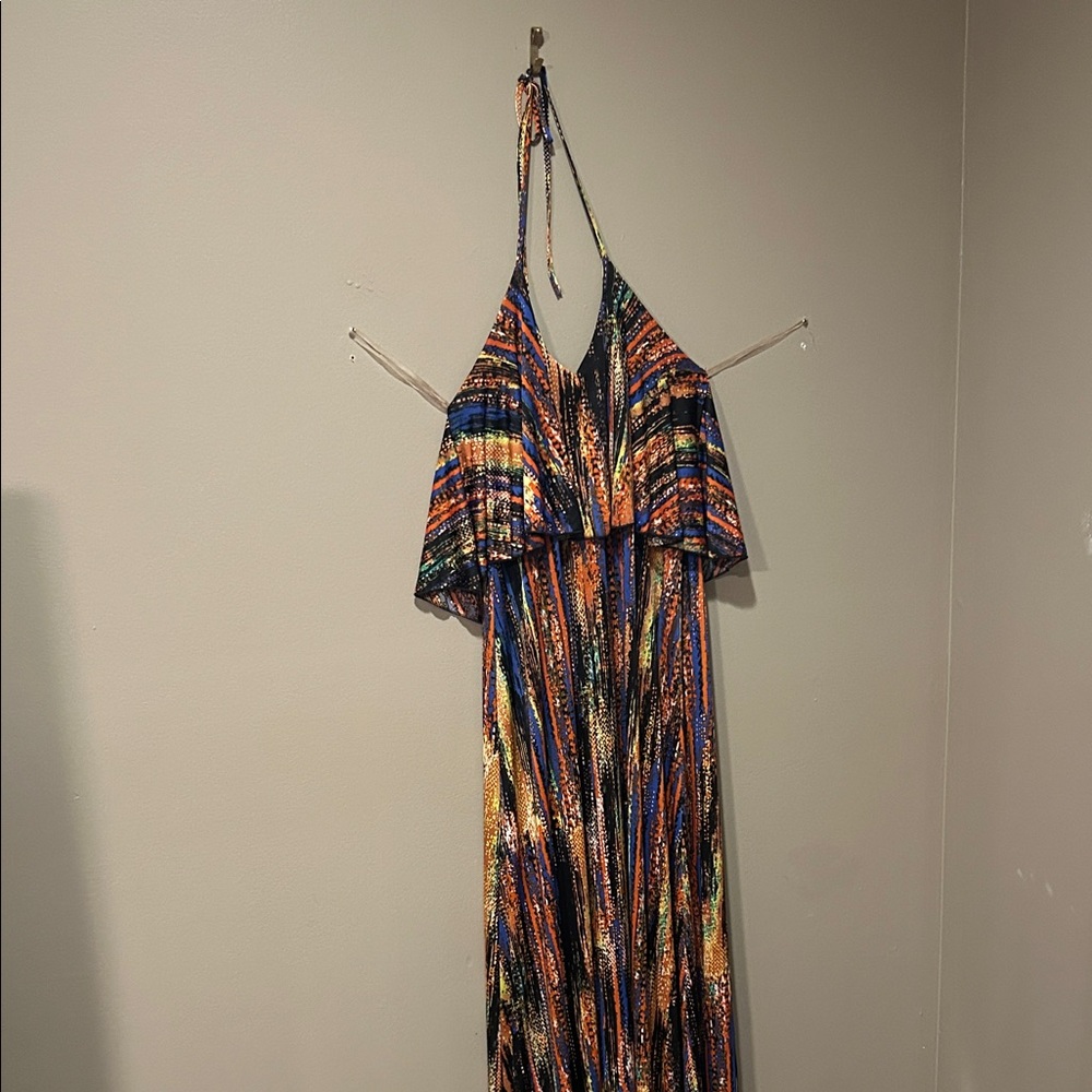 Veronica M Colorful Striped Maxi Dress